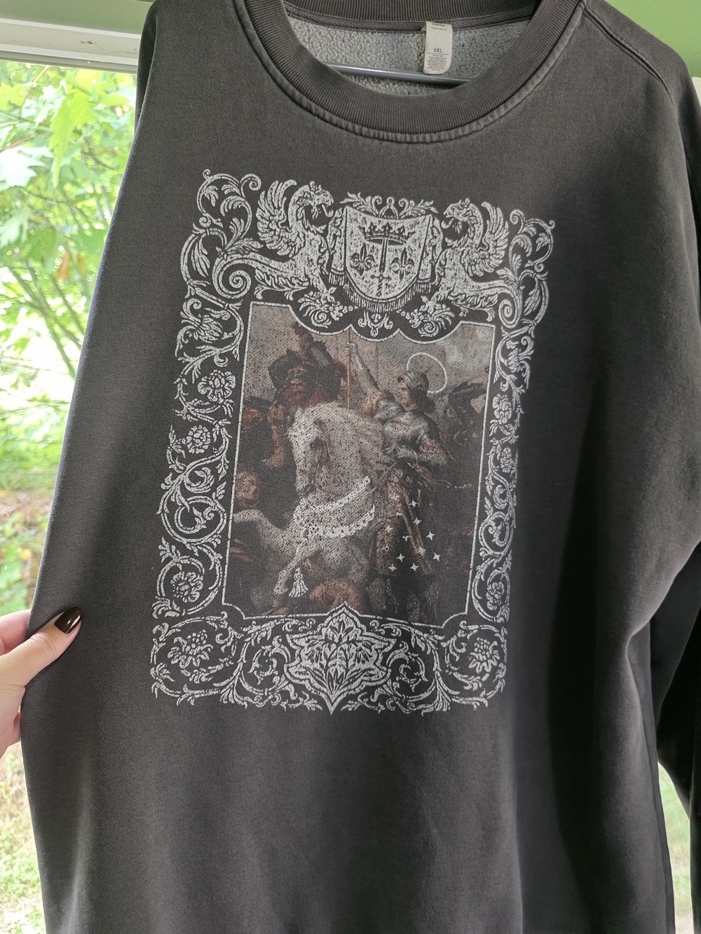 While Odin Sleeps Joan Of Arc Graphic Crewneck Sweater